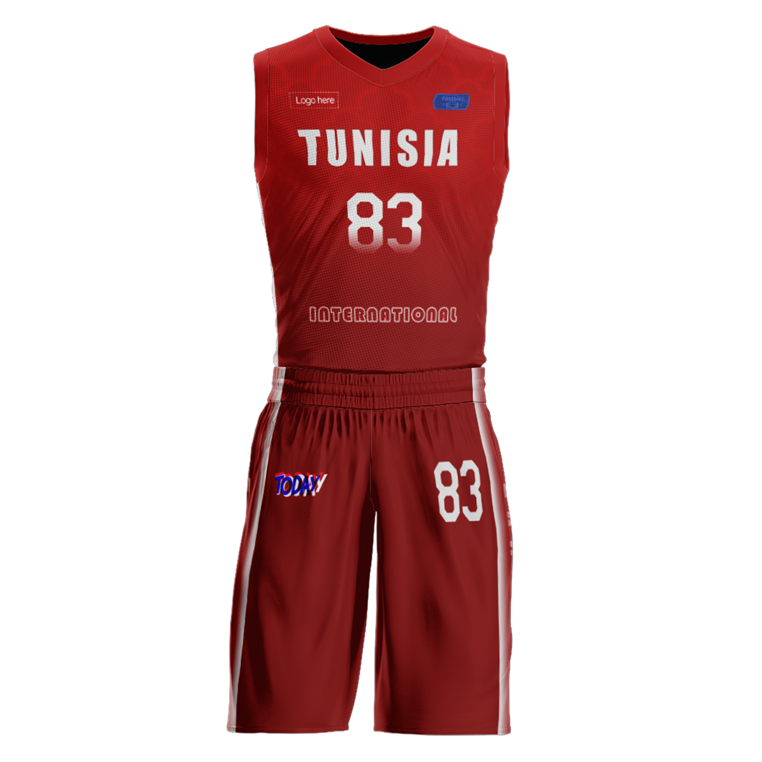Изготовленные на заказ баскетбольные костюмы сборной Туниса